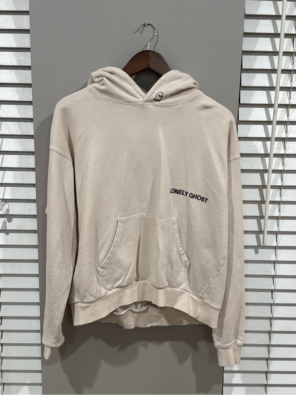 LONELY GHOST SET Cream Crewneck Hoodie + Sweats with Subtle Logo